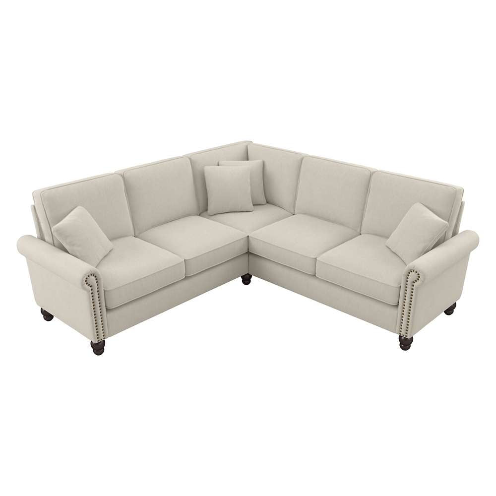 Bush Furniture - Coventry 87W L Shaped Sectional Couch in Cream Herringbone - CVY86BCRH-03K veiw 1