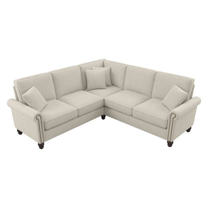 Bush Furniture - Coventry 87W L Shaped Sectional Couch in Cream Herringbone - CVY86BCRH-03K veiw 1