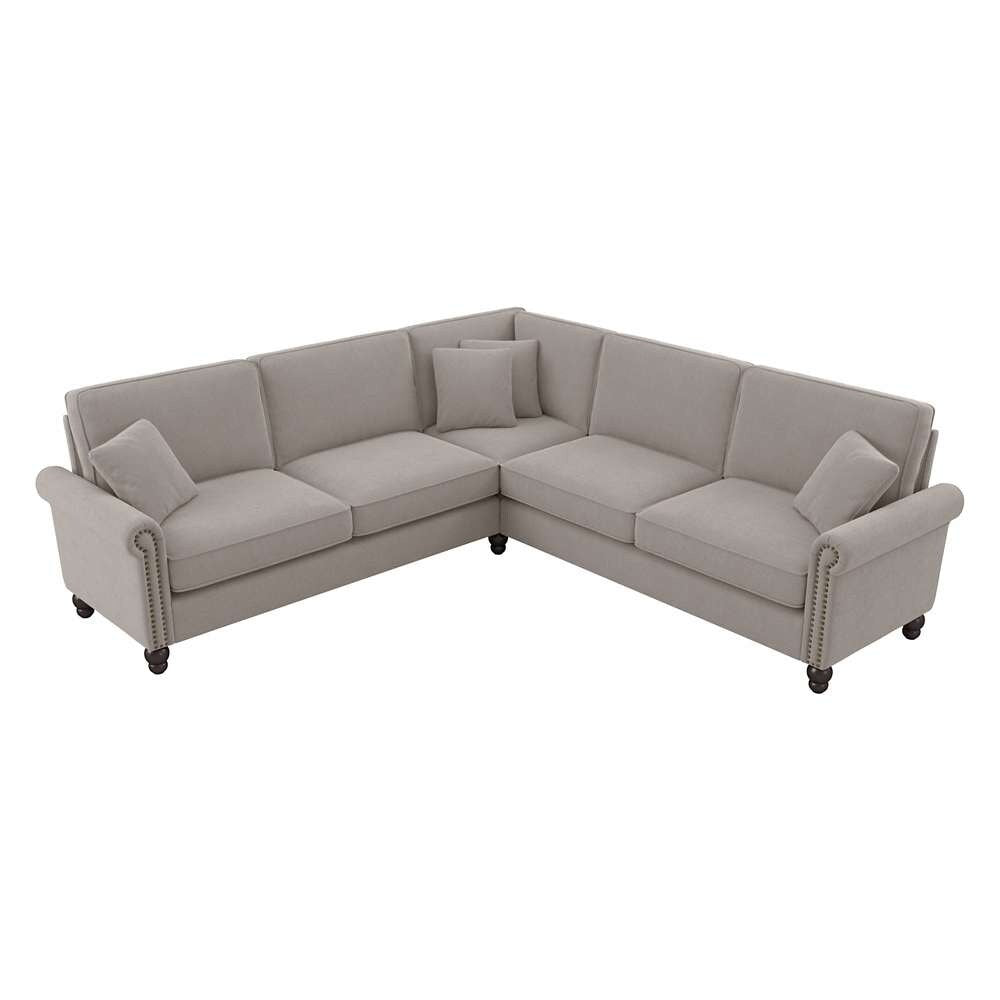 Bush Furniture - Coventry 99W L Shaped Sectional Couch in Beige Herringbone - CVY98BBGH-03K veiw 1