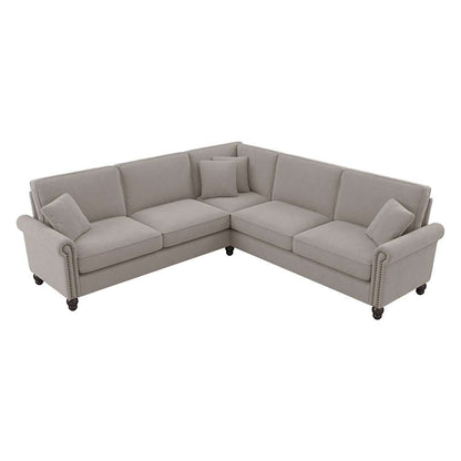 Bush Furniture - Coventry 99W L Shaped Sectional Couch in Beige Herringbone - CVY98BBGH-03K veiw 1