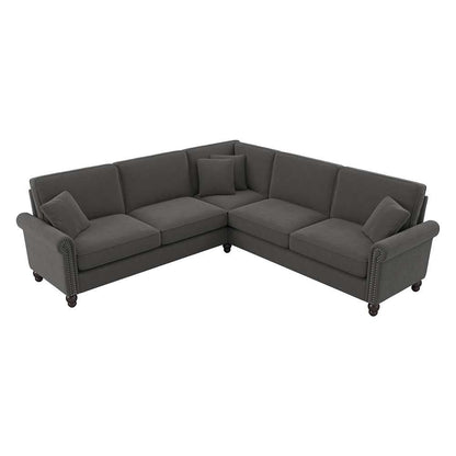 Bush Furniture - Coventry 99W L Shaped Sectional Couch in Charcoal Gray Herringbone - CVY98BCGH-03K veiw 1
