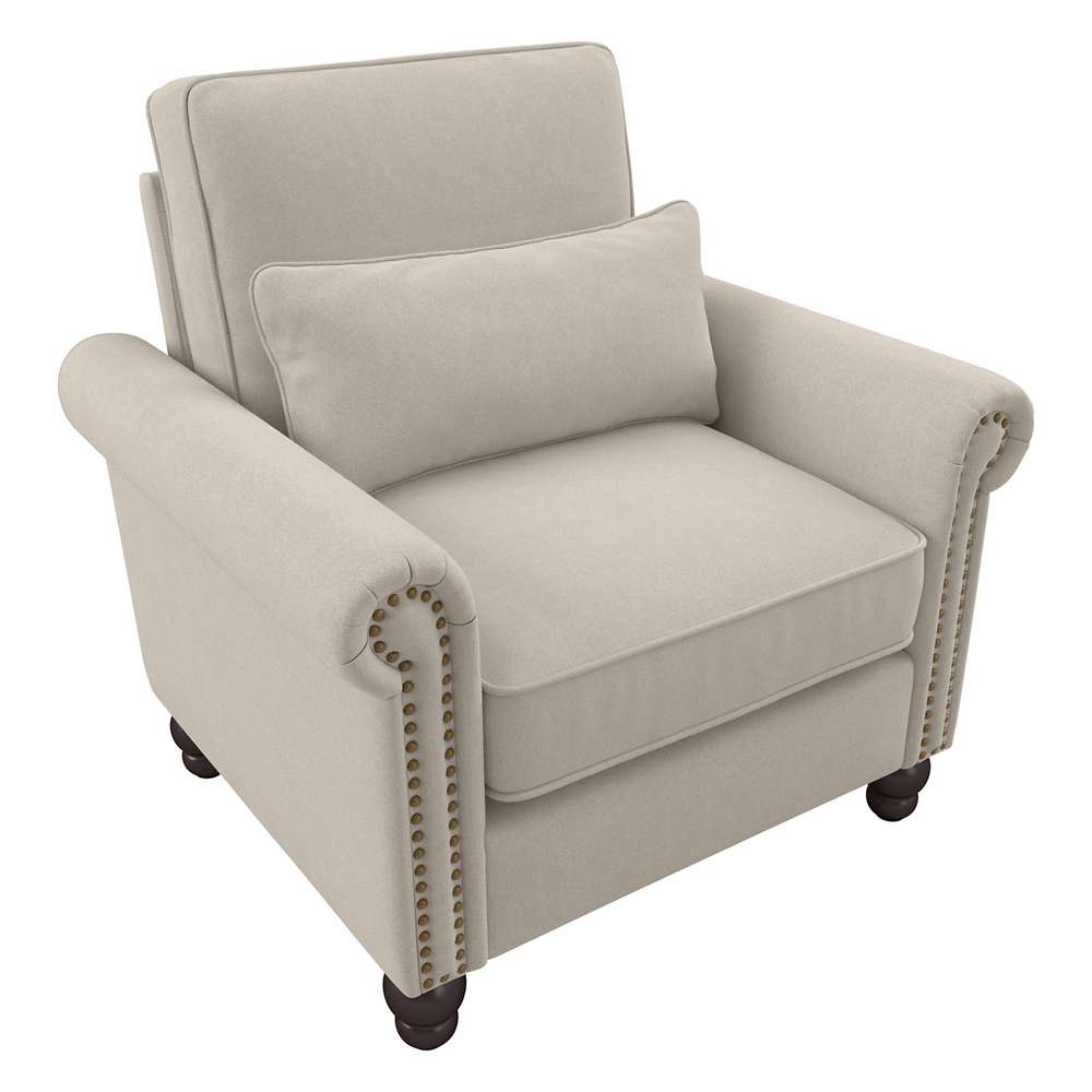 Bush Furniture - Coventry Accent Chair with Arms in Cream Herringbone - CVK36BCRH-03 veiw 1