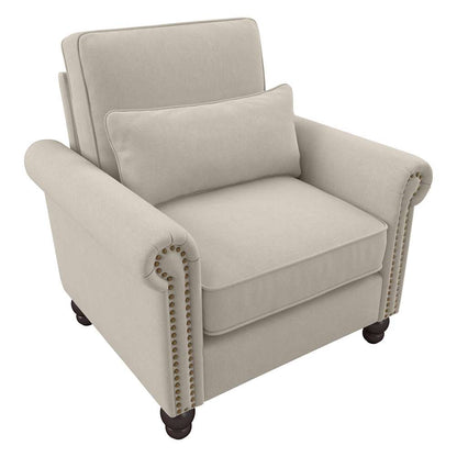 Bush Furniture - Coventry Accent Chair with Arms in Cream Herringbone - CVK36BCRH-03 veiw 1