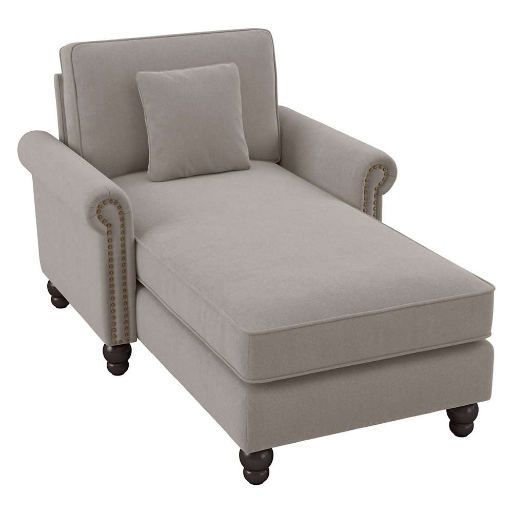 Bush Furniture - Coventry Chaise Lounge with Arms in Beige Herringbone - CVM41BBGH-03K veiw 1