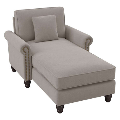 Bush Furniture - Coventry Chaise Lounge with Arms in Beige Herringbone - CVM41BBGH-03K veiw 1