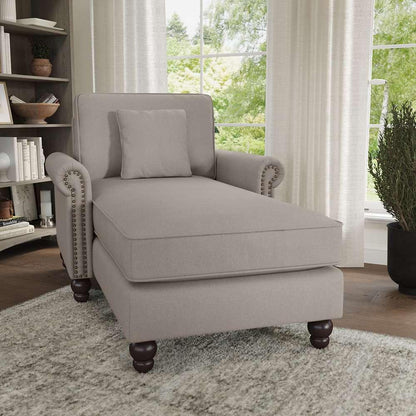 Bush Furniture - Coventry Chaise Lounge with Arms in Beige Herringbone - CVM41BBGH-03K veiw 2