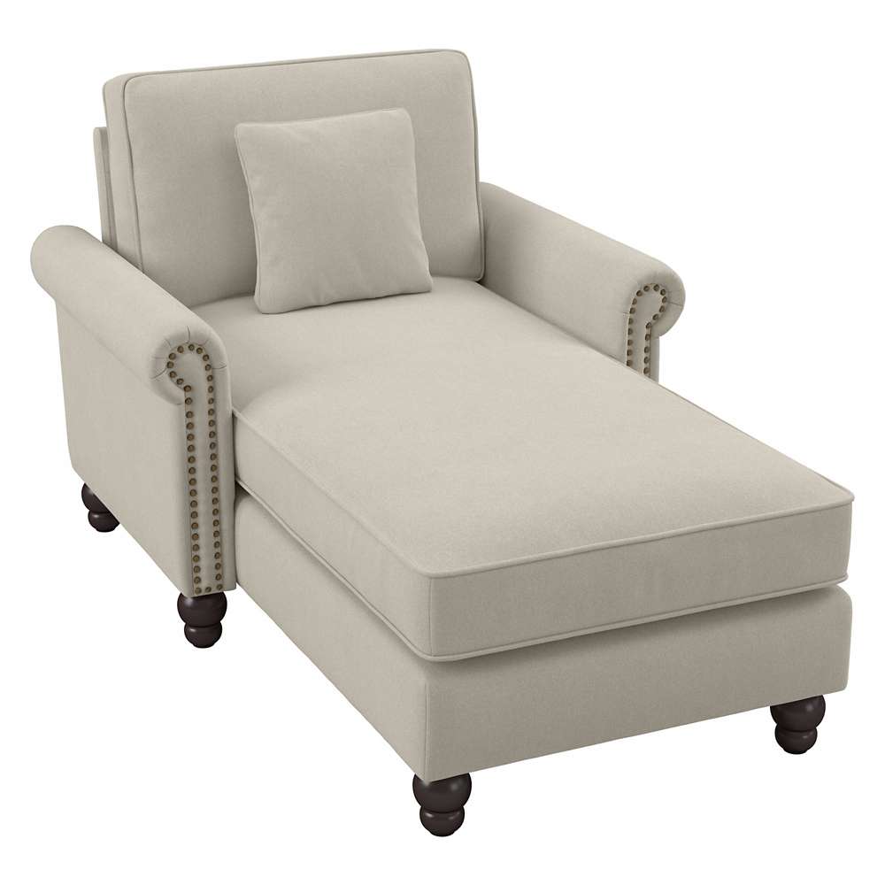 Bush Furniture - Coventry Chaise Lounge with Arms in Cream Herringbone - CVM41BCRH-03K veiw 1