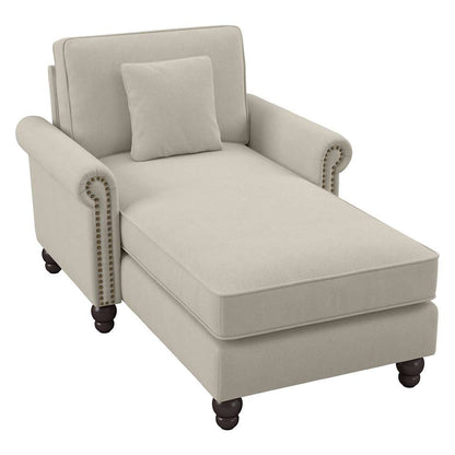 Bush Furniture - Coventry Chaise Lounge with Arms in Cream Herringbone - CVM41BCRH-03K veiw 1