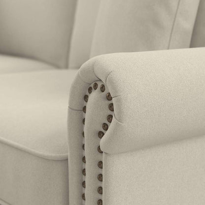 Bush Furniture - Coventry Chaise Lounge with Arms in Cream Herringbone - CVM41BCRH-03K veiw 4