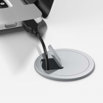 Bush Furniture - Hybrid 60W x 30D L Shaped Table Desk with Metal Legs in White - HYB027WH veiw 4