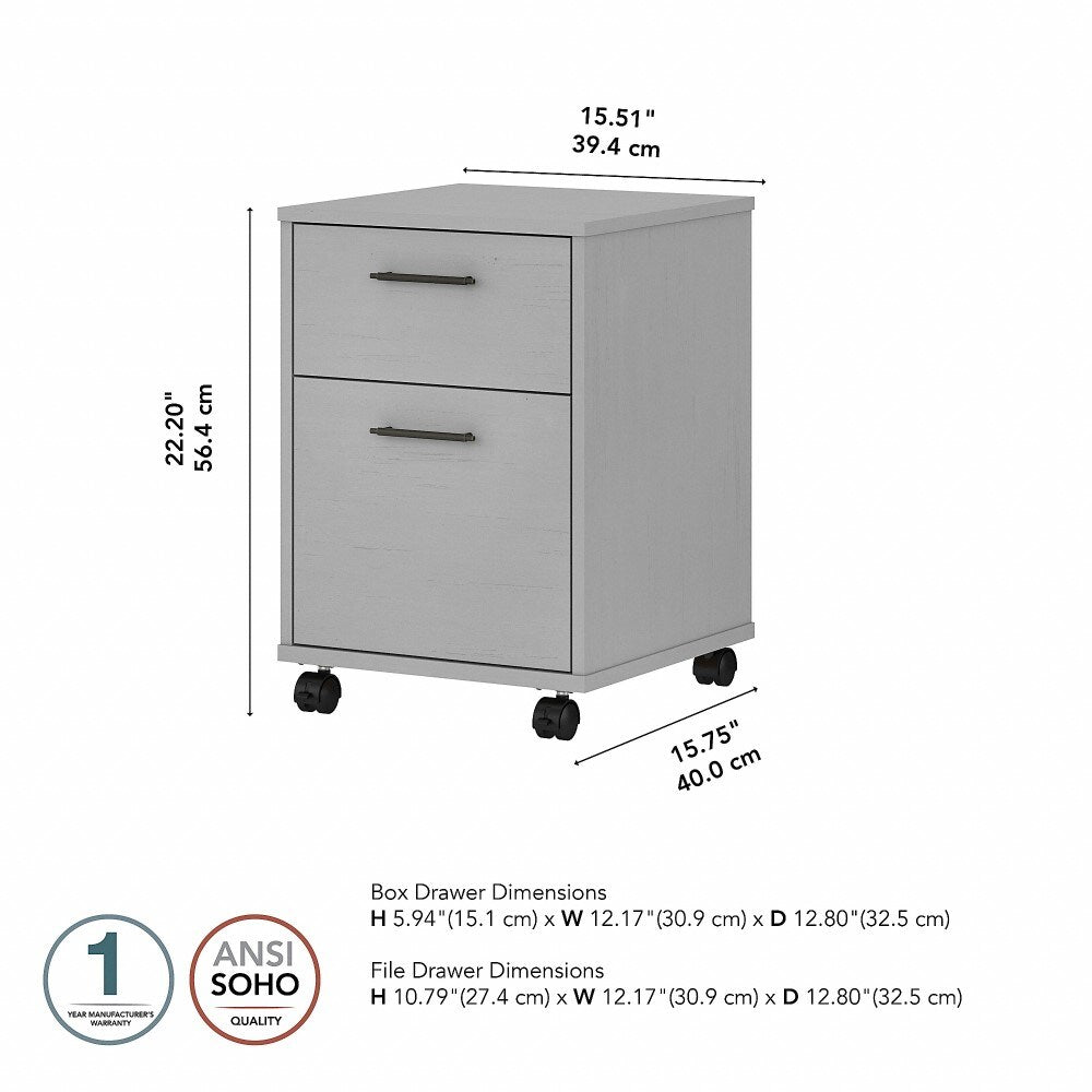 Bush Furniture - Key West 2 Drawer Mobile File Cabinet in Cape Cod Gray - KWF116CG-03 veiw 6