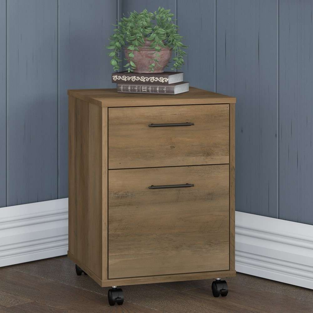 Bush Furniture - Key West 2 Drawer Mobile File Cabinet in Reclaimed Pine - KWF116RCP-03 veiw 4