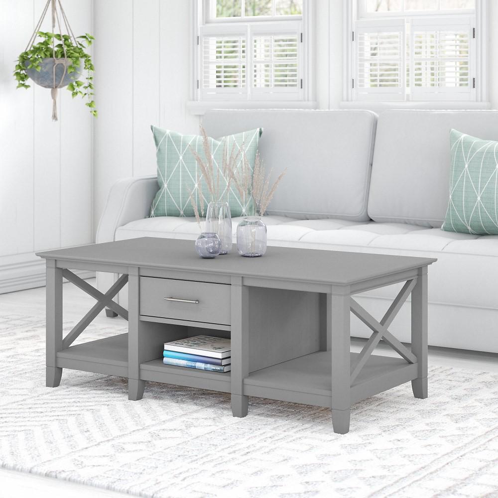 Bush Furniture - Key West Coffee Table with Storage in Cape Cod Gray - KWT148CG-03 veiw 2