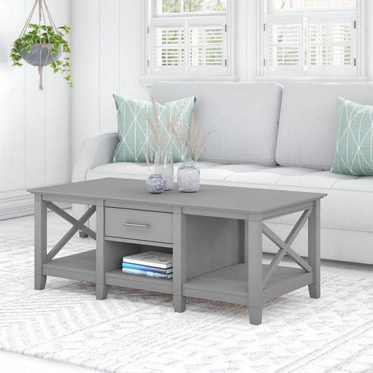 Bush Furniture - Key West Coffee Table with Storage in Cape Cod Gray - KWT148CG-03 veiw 2