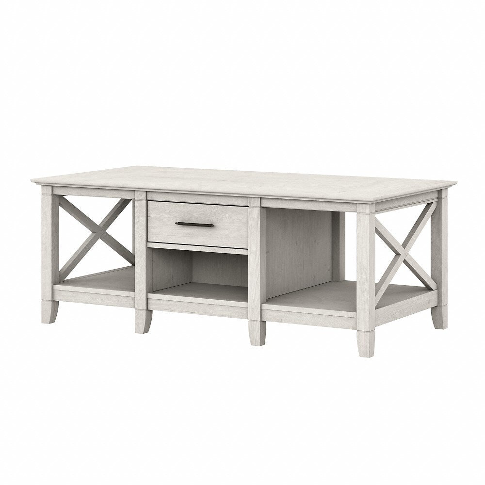 Bush Furniture - Key West Coffee Table with Storage in Linen White Oak - KWT148LW-03 veiw 1