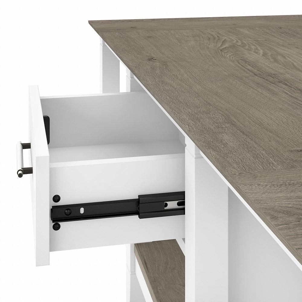 Bush Furniture - Key West Coffee Table with Storage in Pure White and Shiplap Gray - KWT148G2W-03 veiw 3