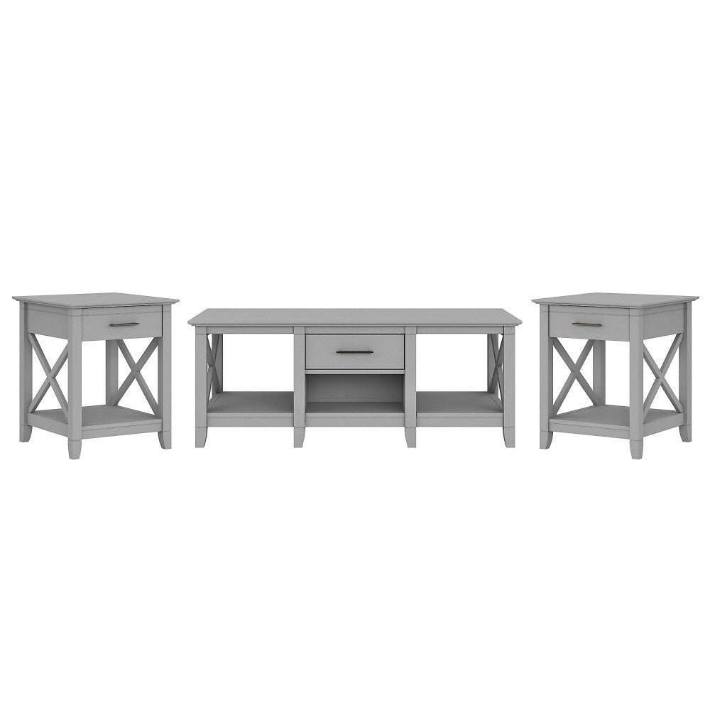 Bush Furniture - Key West Coffee Table with End Tables in Cape Cod Gray (Set of 2) - KWS023CG veiw 1