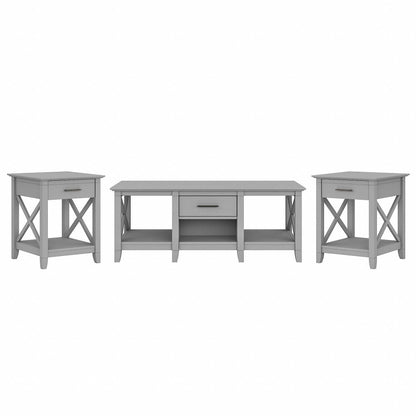 Bush Furniture - Key West Coffee Table with End Tables in Cape Cod Gray (Set of 2) - KWS023CG veiw 1