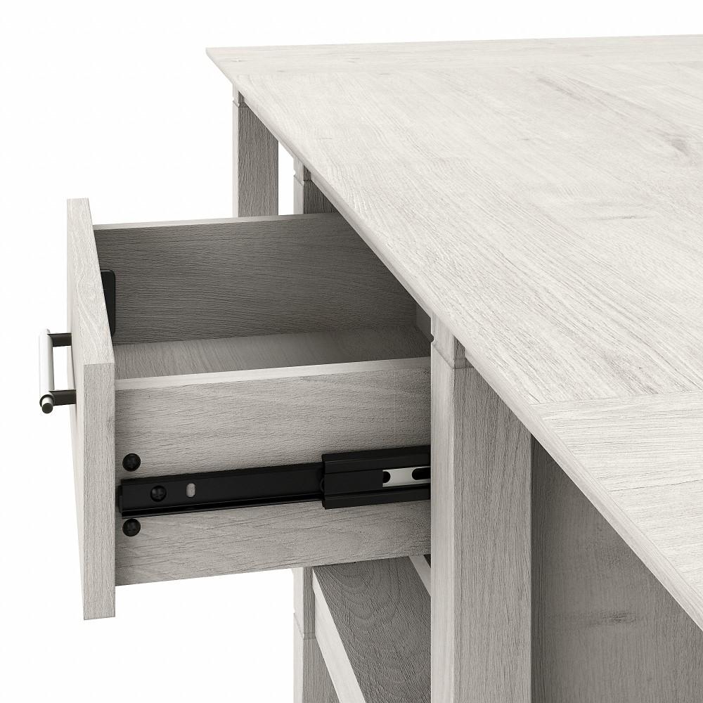 Bush Furniture - Key West Coffee Table with End Tables in Linen White Oak (Set of 2) - KWS023LW veiw 5