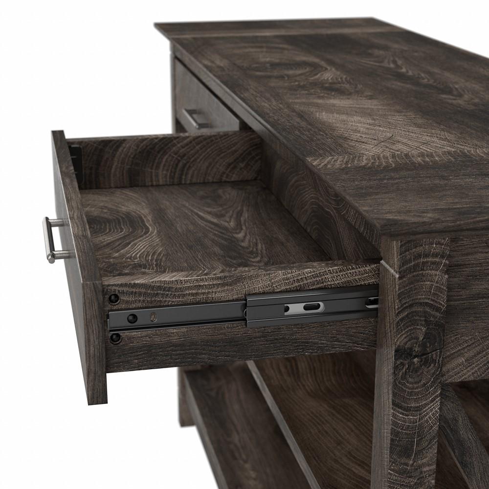 Bush Furniture - Key West Console Table with Drawes and Shelves in Dark Gray Hickory - KWT248GH-03 veiw 2