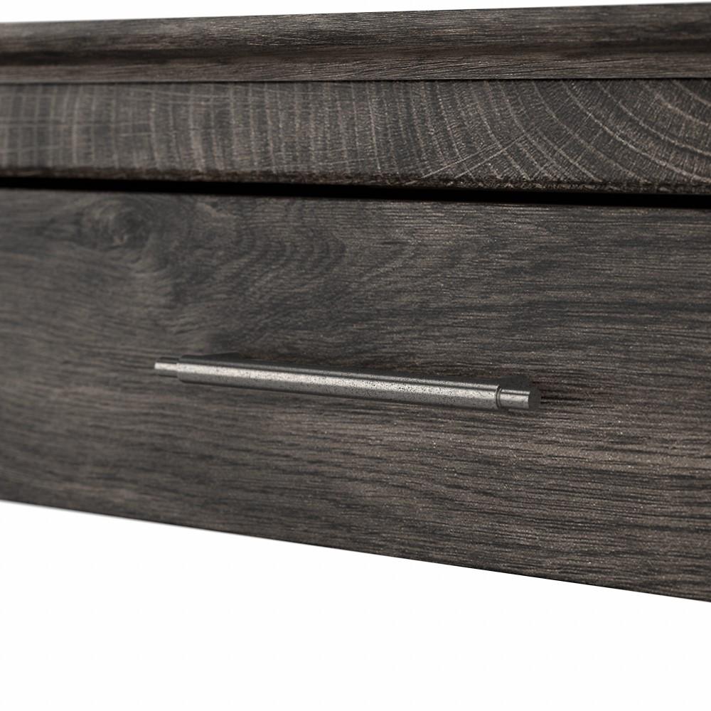 Bush Furniture - Key West Console Table with Drawes and Shelves in Dark Gray Hickory - KWT248GH-03 veiw 3