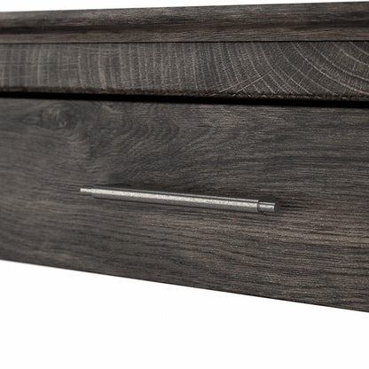 Bush Furniture - Key West Console Table with Drawes and Shelves in Dark Gray Hickory - KWT248GH-03 veiw 3