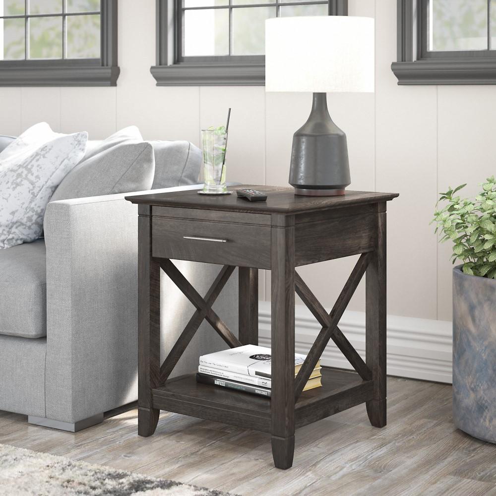 Bush Furniture - Key West End Table in Dark Gray Hickory - KWT120GH-03 veiw 2