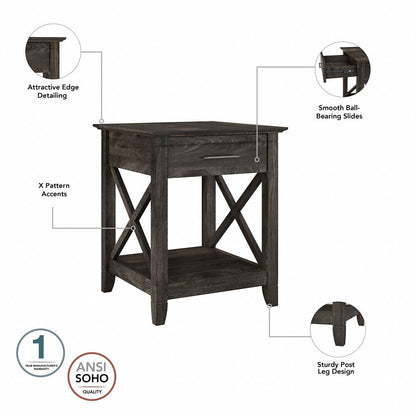Bush Furniture - Key West End Table in Dark Gray Hickory - KWT120GH-03 veiw 6