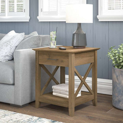 Bush Furniture - Key West End Table with Storage in Reclaimed Pine - KWT120RCP-03 veiw 4