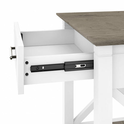 Bush Furniture - Key West End Table with Storage in Pure White and Shiplap Gray - KWT120G2W-03 veiw 4