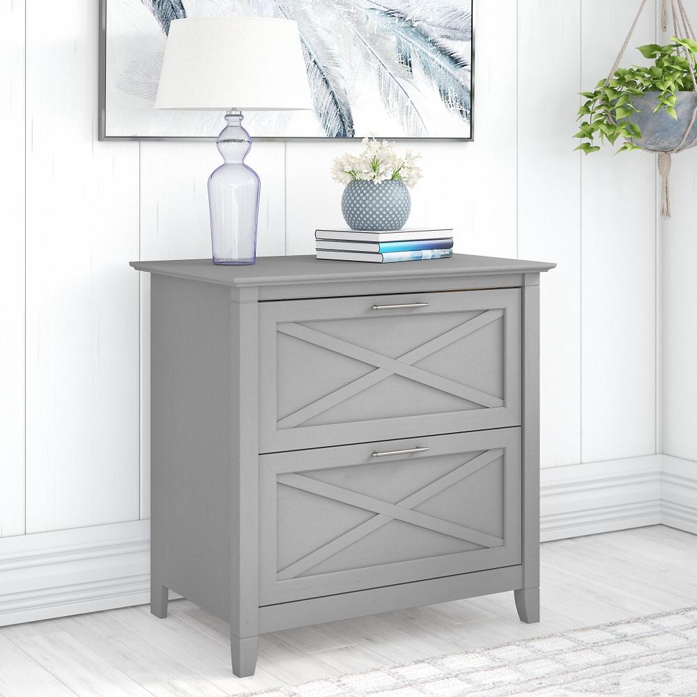 Bush Furniture - Key West 2 Drawer Lateral File Cabinet in Cape Cod Gray - KWF130CG-03 veiw 2