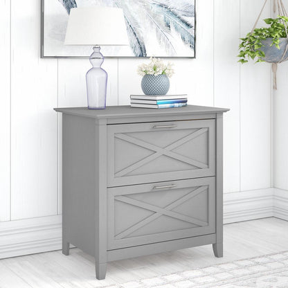 Bush Furniture - Key West 2 Drawer Lateral File Cabinet in Cape Cod Gray - KWF130CG-03 veiw 2