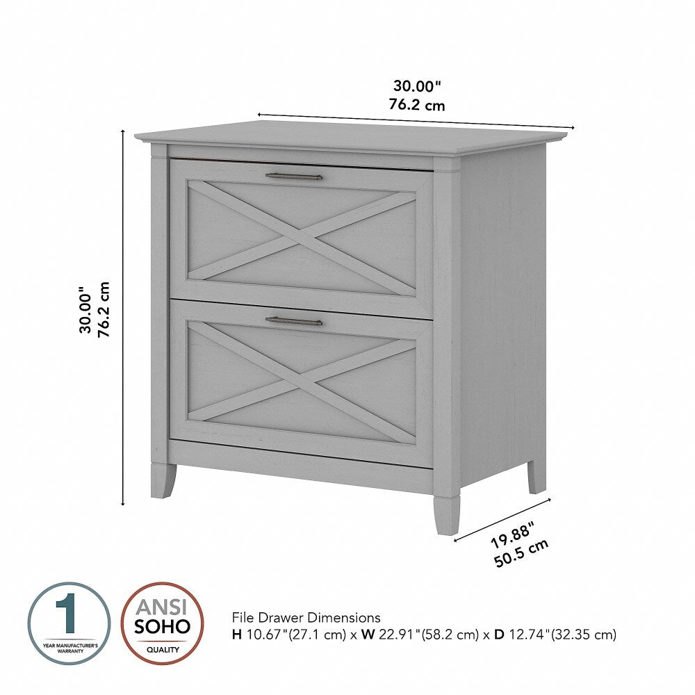 Bush Furniture - Key West 2 Drawer Lateral File Cabinet in Cape Cod Gray - KWF130CG-03 veiw 6