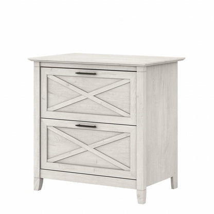 Bush Furniture - Key West 2 Drawer Lateral File Cabinet in Linen White Oak - KWF130LW-03 veiw 1
