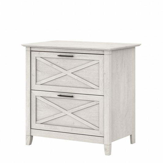 Bush Furniture - Key West 2 Drawer Lateral File Cabinet in Linen White Oak - KWF130LW-03 veiw 1