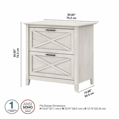 Bush Furniture - Key West 2 Drawer Lateral File Cabinet in Linen White Oak - KWF130LW-03 veiw 6