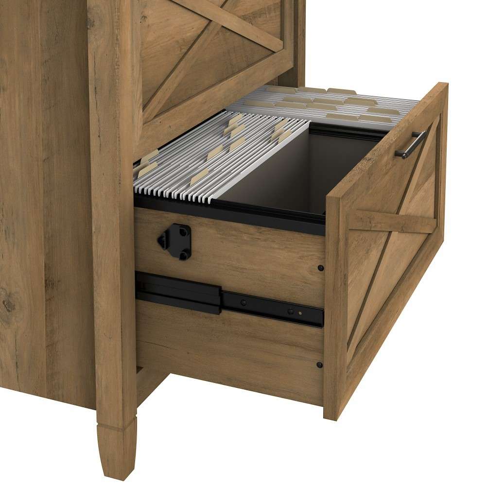 Bush Furniture - Key West 2 Drawer Lateral File Cabinet in Reclaimed Pine - KWF130RCP-03 veiw 3