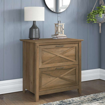 Bush Furniture - Key West 2 Drawer Lateral File Cabinet in Reclaimed Pine - KWF130RCP-03 veiw 4