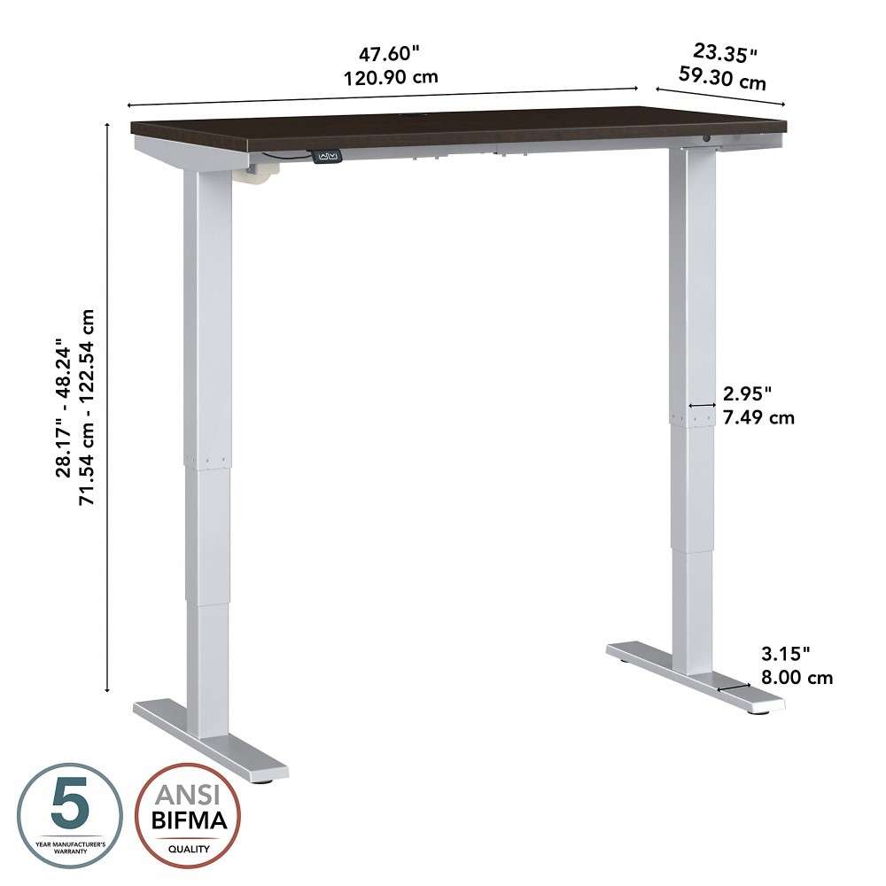 Bush Furniture - Move 40 Series 48Wx24D Electric Height Adjustable Standing Desk in Mocha Cherry - M4S4824MRSK veiw 6