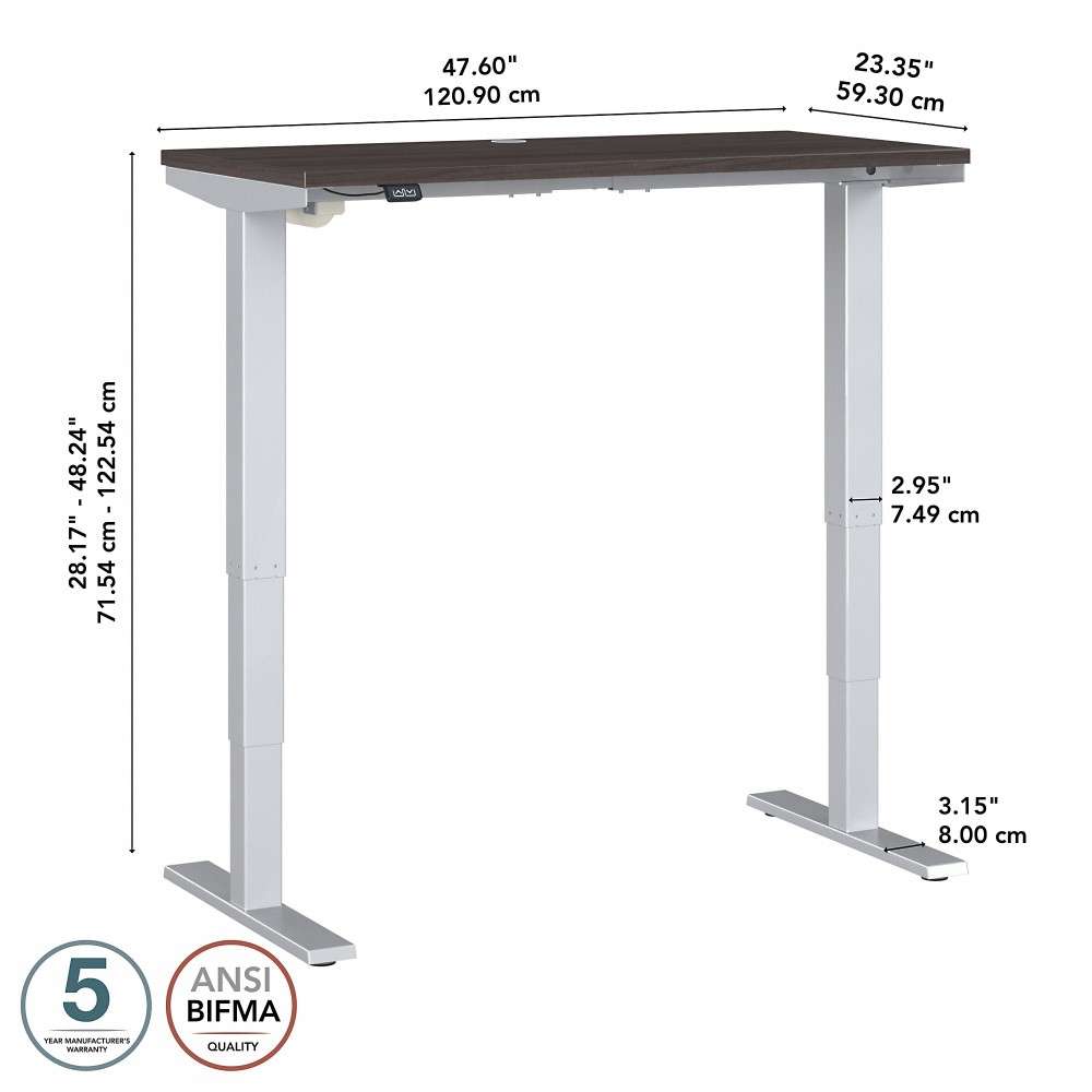 Bush Furniture - Move 40 Series 48Wx24D Electric Height Adjustable Standing Desk in Storm Gray - M4S4824SGSK veiw 6