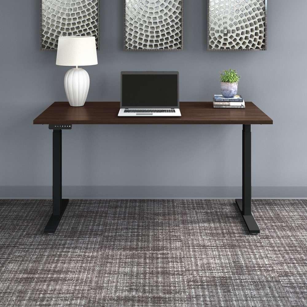 Bush Business Furniture - Move 60 Series 60W x 30D Electric Height Adjustable Standing Desk in Black Walnut with Black Base - M6S6030BWBK veiw 4