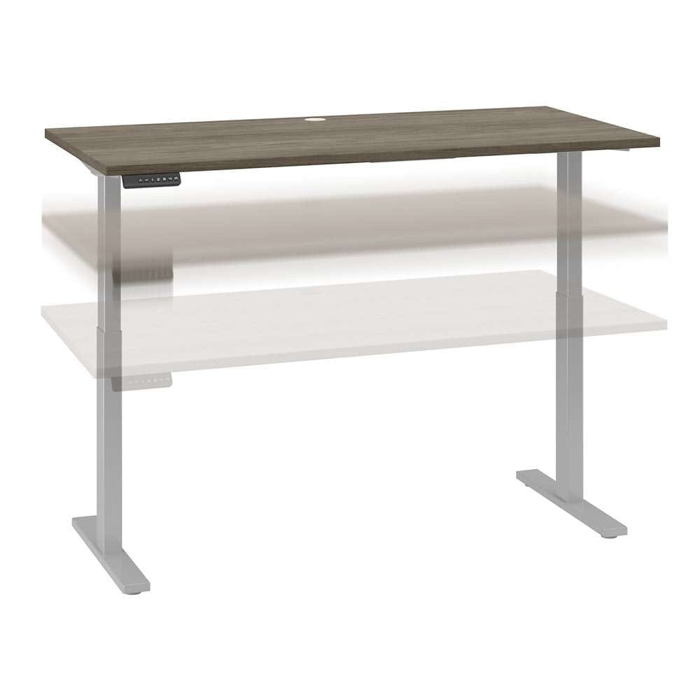 Bush Business Furniture - Move 60 Series 60W x 30D Electric Height Adjustable Standing Desk in Modern Hickory with Cool Gray Metallic Base - M6S6030MHSK veiw 1