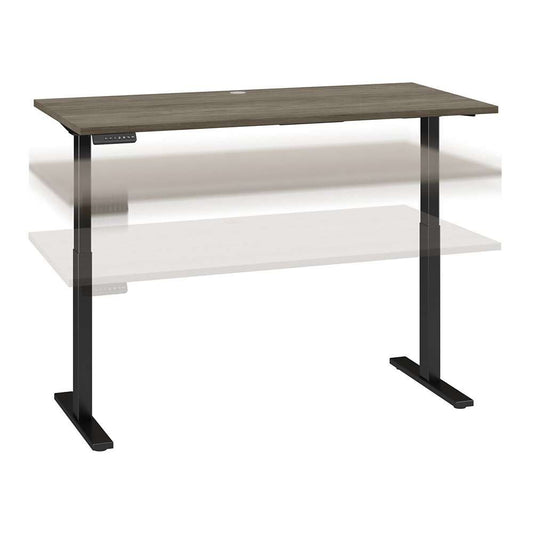 Bush Business Furniture - Move 60 Series 60W x 30D Electric Height Adjustable Standing Desk in Modern Hickory with Black Base - M6S6030MHBK veiw 1