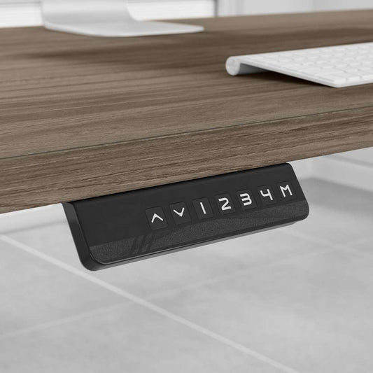 Bush Business Furniture - Move 60 Series 60W x 30D Electric Height Adjustable Standing Desk in Modern Hickory with Black Base - M6S6030MHBK veiw 2