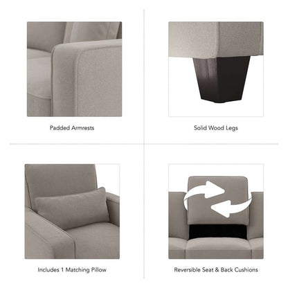 Bush Furniture - Stockton Accent Chair with Arms in Beige Herringbone - SNK36SBGH-03 veiw 5