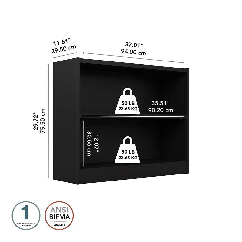 Bush Furniture - Universal 2 Shelf Bookcase in Black - WL12438 veiw 5