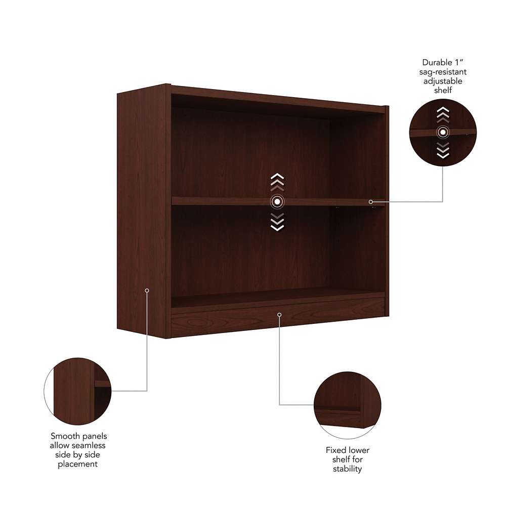 Bush Furniture - Universal  2 Shelf Bookcase in Vogue Cherry - WL12447 veiw 3
