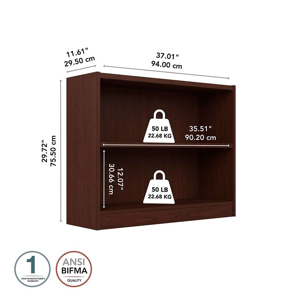 Bush Furniture - Universal  2 Shelf Bookcase in Vogue Cherry - WL12447 veiw 5