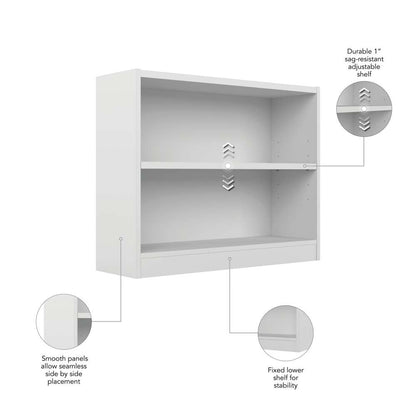 Bush Furniture - Universal  2 Shelf Bookcase in White - WL12413 veiw 6