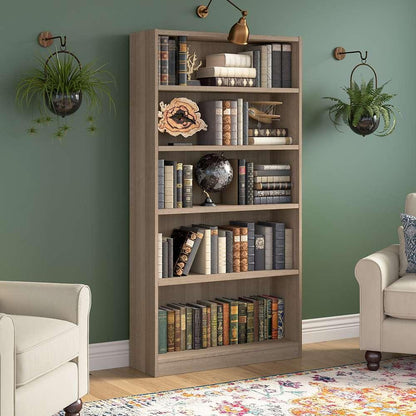 Bush Furniture - Universal  5 Shelf Bookcase in Ash Gray - WL12427 veiw 2